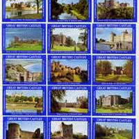 Match Box Labels - complete set of 18+1 Great British Castles, superb unused condition (John Menzies)