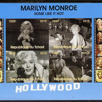 Chad 2015 Marilyn Monroe - Some Like it Hot imperf sheetlet containing 4 values unmounted mint. Note this item is privately produced and is offered purely on its thematic appeal. .