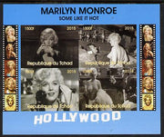 Chad 2015 Marilyn Monroe - Some Like it Hot imperf sheetlet containing 4 values unmounted mint. Note this item is privately produced and is offered purely on its thematic appeal. .