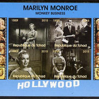 Chad 2015 Marilyn Monroe - Monkey Business imperf sheetlet containing 4 values unmounted mint. Note this item is privately produced and is offered purely on its thematic appeal. .