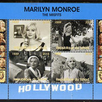 Chad 2015 Marilyn Monroe - The Misfits perf sheetlet containing 4 values unmounted mint. Note this item is privately produced and is offered purely on its thematic appeal. .