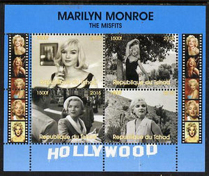 Chad 2015 Marilyn Monroe - The Misfits perf sheetlet containing 4 values unmounted mint. Note this item is privately produced and is offered purely on its thematic appeal. .