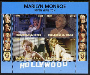 Chad 2015 Marilyn Monroe - Seven Year Itch perf sheetlet containing 4 values unmounted mint. Note this item is privately produced and is offered purely on its thematic appeal. .