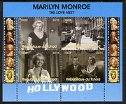 Chad 2015 Marilyn Monroe - The Love Nest perf sheetlet containing 4 values unmounted mint. Note this item is privately produced and is offered purely on its thematic appeal. .