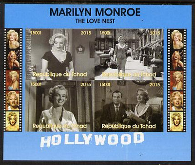 Chad 2015 Marilyn Monroe - The Love Nest imperf sheetlet containing 4 values unmounted mint. Note this item is privately produced and is offered purely on its thematic appeal. .