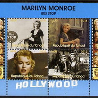 Chad 2015 Marilyn Monroe - Bus Stop perf sheetlet containing 4 values unmounted mint. Note this item is privately produced and is offered purely on its thematic appeal. .