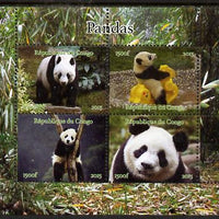 Congo 2015 Pandas perf sheetlet containing 4 values unmounted mint. Note this item is privately produced and is offered purely on its thematic appeal, it has no postal validity