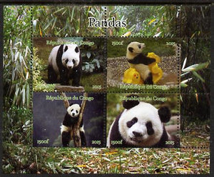 Congo 2015 Pandas perf sheetlet containing 4 values unmounted mint. Note this item is privately produced and is offered purely on its thematic appeal, it has no postal validity