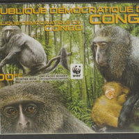 Congo 2012 WWF - Owl Faced Monkey imperf m/sheet unmounted mint