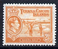 Turks & Caicos Islands 1938 KG6 Raking Salt 2.5d orange unmounted mint , SG 199a*