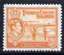 Turks & Caicos Islands 1938 KG6 Raking Salt 2.5d orange unmounted mint , SG 199a*