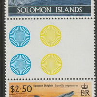 Solomon Islands 1994 Spinner Dolphon $2.50 inter-paneau gutter pair unmounted mint as SG 795