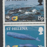 St Helena 2002 WWF Sperm Whale vertical perf strip of four values unmounted mint, SG 872-5