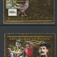 Equatorial Guinea Scouting perf set of 2 printed on gold foil unmounted mint,