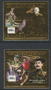 Equatorial Guinea Scouting perf set of 2 printed on gold foil unmounted mint,