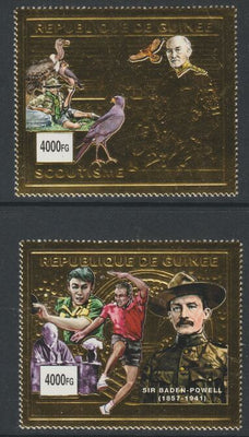 Equatorial Guinea Scouting perf set of 2 printed on gold foil unmounted mint,