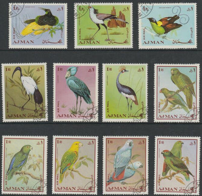 Ajman 1969 Birds complete perf set of 11 fine cds used, Mi,394-404