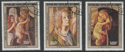 Congo 1984,Christmas - Paintings by Botticelli perf set of 3 fine cds used, SG 927-9