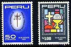 Peru 1960 National Eucharistic Congress set of 2, SG 843-44 unmounted mint*