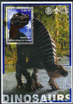 Congo 2002 Dinosaurs #08 perf s/sheet (also showing Scout, Guide & Rotary Logos) unmounted mint