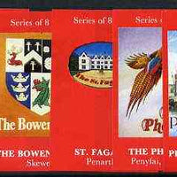 Match Box Labels - complete set of 8 + 1 Pub Signs, superb unused condition (Courage AK Bitter)