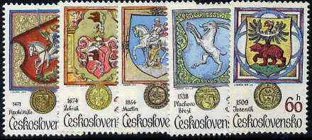 Czechoslovakia 1979 Animals in Heraldry set of 5 unmounted mint, SG 2468-72, Mi 2507-11