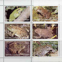 Batum 1997 Frogs perf sheetlet containing complete set of 6 values unmounted mint