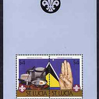 St Lucia 1986 Boy Scouts of America m/sheet containing 2 x $4 values, SG MS 874 unmounted mint