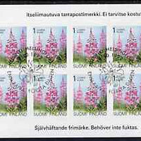 Finland 1992 Provincial Plants (Rosebay Willowherb) 1k self-adhesive in complete sheetlet of 10 with first day commemorative cancel, SG 1303