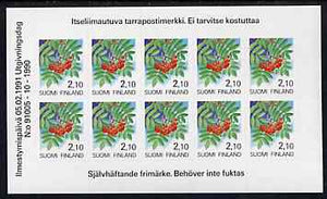 Finland 1991 Provincial Plants (Rowan) 2m10 self-adhesive in complete sheetlet of 10, SG 1206