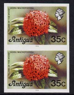 Antigua 1976 Flames of the Wood 35c (with imprint) unmounted mint imperforate pair (as SG 480B)