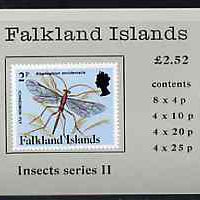 Booklet - Falkland Islands 1988 Insects (2nd series) £2.52 booklet (greenish-grey cover) complete & pristine, SG SB7