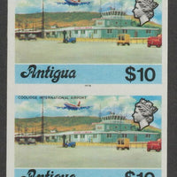 Antigua 1976 Coolidge Airport $10 (with imprint) unmounted mint imperforate pair (as SG 486B)