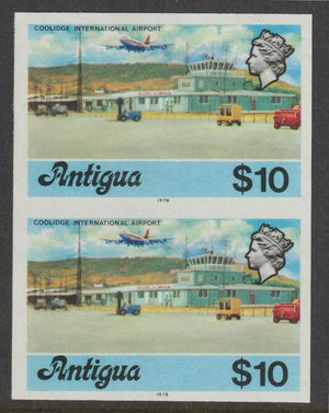 Antigua 1976 Coolidge Airport $10 (with imprint) unmounted mint imperforate pair (as SG 486B)