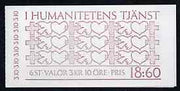 Sweden 1987 In The Service of Humanity 16k80 booklet complete and very fine, SG SB400