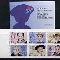 Booklet - Finland 1992 Noted Finnish Women 12m60 booklet complete and pristine, SG SB33