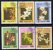 Laos 1997 Orchids complete set of 6 values cto used, SG 1563-68