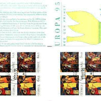 Sweden 1995 Europa 44k booklet (Peace & Freedom) complete with first day cancels