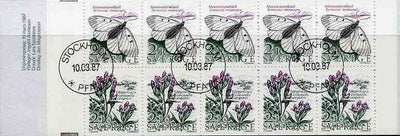 Sweden 1987 Threatened Species of Meadows 21k booklet complete with first day cancels, SG SB396