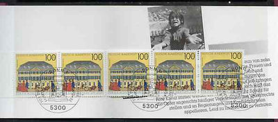 Booklet - Germany - West 1991 Red Cross 7m50 booklet complete with commemorative cancels (contains SG 2419 x 5)