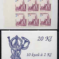 Booklet - Czech Republic 1993 Usti Nad Labem 20kc booklet (Posthorn on cover) complete and fine containing pane of 10 x Mi 13