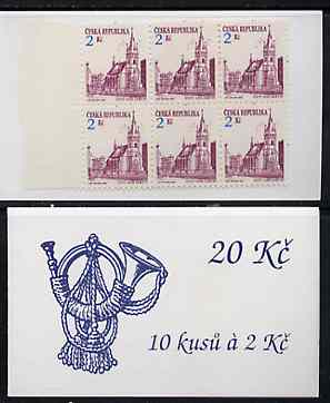 Booklet - Czech Republic 1993 Usti Nad Labem 20kc booklet (Posthorn on cover) complete and fine containing pane of 10 x Mi 13