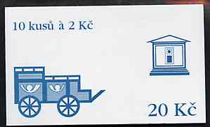 Booklet - Czech Republic 1993 Usti Nad Labem 20kc booklet (Mailcart on cover) complete and fine containing pane of 10 x Mi 13