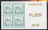 Booklet - Czech Republic 1993 Pilsen 25kc booklet (Stamp on cover) complete and fine containing pane of 5 x Mi 15