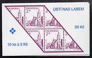 Booklet - Czech Republic 1993 Usti Nad Labem 20kc booklet (Stamp on cover) complete and fine containing pane of 10 x Mi 13