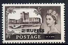 British Postal Agencies in Eastern Arabia 1955 Great Britain Carrickfergus Castles 2r on 2s6d type I unmounted mint, SG 56