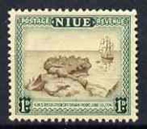 Niue 1950 HMS Resolution 1d brown & blue-green from def set, unmounted mint SG 114*