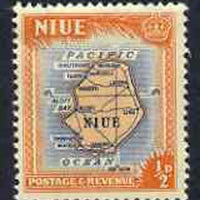 Niue 1950 Map of Niue 1/2d orange & blue from def set, unmounted mint SG 113*