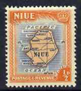 Niue 1950 Map of Niue 1/2d orange & blue from def set, unmounted mint SG 113*