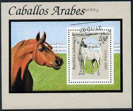 Sahara Republic 1997 Horses perf miniature sheet cto used